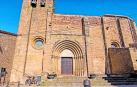Fachada principal de la iglesia de origen templario de Aberin, del siglo XII