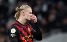 Haaland durante el duelo contra el Tottenham