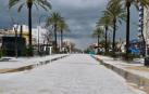Granizada en la Calzada de la Duquesa de Sanlúcar de Barrameda (Cádiz)