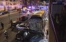 Imagen del accidente del autobús, el 17 de enero de 2020 en Estella