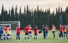 Uno de los equipos que conforman la base de Osasuna, durante un entrenamiento la semana pasada en Tajonar