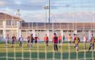 Un entrenamiento en las instalaciones deportivas de Tajonar