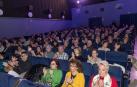 Imagen de parte de los asistentes al homenaje a la actriz Carla Quílez que tuvo lugar este lunes en el Cine Moncayo de Tudela en la jornada inaugural de la Muestra de Cine Español.