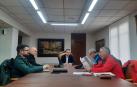 De izquierda a derecha: Alberto Bravo (Guardia Civil), Ramón Olloqui (Policía Nacional), Alejandro Toquero (alcalde de Tudela), Juan Cruz Ruiz (Policía Municipal) y José Luis Calvillo (Policía Foral)