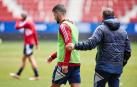 Jagoba Arrasate e Iker Muñoz charlaron el pasado jueves en El Sadar
