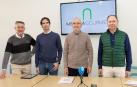 De izda. a dcha., Joaquín Aramendía, del patronato de la Fundación; Íñigo Clemos (empresa Enhol); Manuel Campillo (vicepresidente de la Fundación); y José Ángel Andrés (presidente Fundación Caja Navarra)