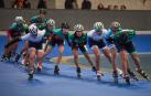 Un momento de la prueba femenina de relevos americana de 1ª División, donde se impuso el Txantrea