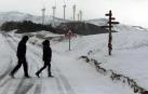 Imágenes de la nieve y el frío este lunes en Pamplona