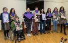 PLATAFORMA 8M. De izda. a dcha., Elena Blanco, Edurne León, Txaro Berzosa, Tania González, Ninon Scotto Di Uccio, Amaya Salinas, Elena Martínez, Fátima Ochoa y Lucía Pérez, en la presentación de sus actos