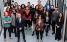 Estudiantes con los mejores expedientes de grado, en el edificio de Los Olivos de la UPNA, donde tuvo lugar el homenaje