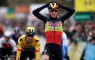 Tim Merlier (Soudal Quick Step) celebra su victoria de etapa en la París-Niza