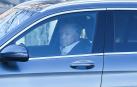 El vocal de la Junta Directiva, Nicolás Martín-Sanz, llega en coche a la reunión extraordinaria celebrada en la ciudad deportiva de Valdebebas,