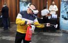 Un entrenamiento virtual para luchar contra el fuego, una de las demostraciones tecnológicas que se hicieron este jueves 16 de marzo en el vestíbulo de Baluarte en el congreso NITH.