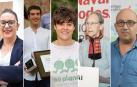 Esther Iso es la candidata del PSN, Xabier Alcuaz, candidato de EH Bildu, Goizeder Juango es la cabeza de lista de IT, Amaia Jaurrieta, candidata de Geroa Bai, Karlos Montoya, de Contigo Navarra
