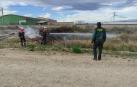 Trabajos en la zona afectada por el incendio