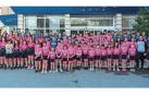 Todos los ciclistas y todos los equipos del Club Ciclista Ermitagaña para la temporada 2023, este viernes por la tarde en el hotel Andía de Orkoien