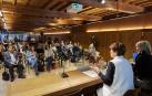 Ana Elizalde y Maitane Ezkutari iniciaron el proceso de participación de 'Pamplona SF365', este martes en Condestable.