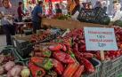Uno de los puestos del mercado de pimiento el año pasado, el último en la campa de la Fundación Mena