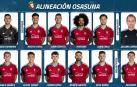 Alineación de Osasuna contra el Mallorca