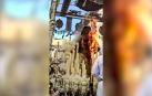 Imagen de la Virgen del Rocío de Vélez- Málaga ardiendo