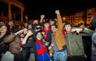 Celebración en Pamplona del pase de Osasuna a la final de Copa