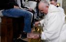 El Papa, durante el lavatorio de pies del Jueves Santo