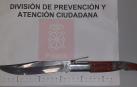 Navaja intervenida en la operación policial