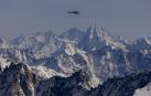 Un helicóptero, en la zona del Mont Blanc