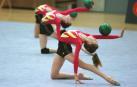 Un momento de la competición de gimnasia rítmica en Estella en 1998