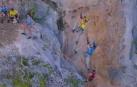 Aini y Olaia pelearon codo con codo en el último sprint de la prueba de inmunidad ascendiendo con el yumar