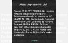 Imagen de la información que se ha enviado a los móviles de miles de navarros
