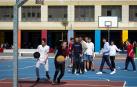 El baloncesto sigue siendo un deporte destacado en el Larraona, como puede apreciarse en los recreos