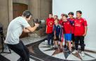 Aficionados rojillos grabaron en el Ayuntamiento de Pamplona mnsajes de apoyo para los jugadores de cara a la final de la Copa del Rey
