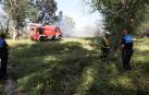 Vídeo con los trabajos de extinción en el incendio de la desembocadura del río Mediavilla en Tudela