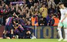 Celebración del gol del Barcelona