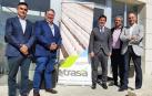 Jesús Miguel Fernández, consejero de Trasa, de Conservas de Ferba, S.A. y Cambra Selección S.L; el presidente de la empresa, Cayo Martínez, de Conservas Viuda de Cayo Sainz, S.L.; Mikel Irujo, consejero de Desarrollo Económico y Empresarial de Gobierno de Navarra; José Ignacio Pardo, acalde de Milagro; y José Ramón Íñigo San Marcelino, gerente de Trasa