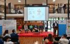 Público asistente y puestos de la Feria Ribera Talent 2023 celebrada en el CIP ETI de Tudela
