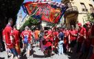 Fotos de los aficionados de Osasuna en Sevilla el día de la final de la Copa del Rey. /