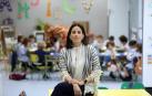 La abogada pamplonesa María Sola, de 46 años y madre de tres hijos, en un aula del colegio FEC Vedruna.