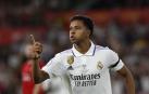 Rodrygo celebra el gol anotado en el minuto 2 de la final de Copa del Rey