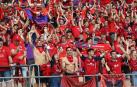 La afición de Osasuna se dejó notar en una de las gradas de La Cartuja