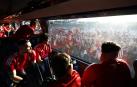 Vídeo del interior del autobús de Osasuna a su llegada a La Cartuja