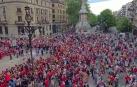 Los aficionados no han querido perderse el homenaje que ha tributado el Ejecutivo foral al equipo tras la Copa del Rey