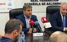 Ambros Martín, durante la rueda de prensa de su presentación como nuevo seleccionador femenino