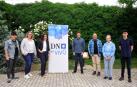 Desde la izda., Goizeder Juango (Iniciativa por Tafalla), Esther Iso (PSN), Amaya Orduña (UPN), Xabier Alcuaz (EH Bildu), Karlos Montoya (Contigo Tafalla), Amaia Jaurrieta (Geroa Bai) y David Diago (PP) ayer minutos antes de comenzar el debate organizado por Diario de Navarra