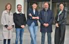 La candidata del PSN a la Alcaldía de Pamplona, Elma Saiz, este lunes en el centro de Mayores de Santa María la Real