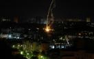 Explosión de un misil en la ciudad de Kiev durante un ataque con misiles rusos