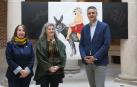 De izqda. a dcha: La directora del servicio de Museos, Susana Irigaray; la artista Angela Moreno; y el director general de Cultura, Ignacio Apezteguía