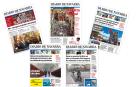 Cuatro años de política municipal en portadas. De izda. a dcha., portadas del 16/06/2019, 7/07/2020, 24/06/2022, 23/02/2023 y 13/03/2023