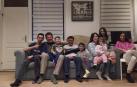 A la izquierda, Miguel Campomar y Roberto Infante, junto a parte de la familia de Chema Palacios Vallejo y Amaya Francés Zubieta, en Hungría